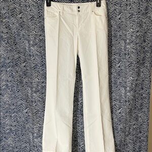 Ann Taylor White Trousers with Silver Accents